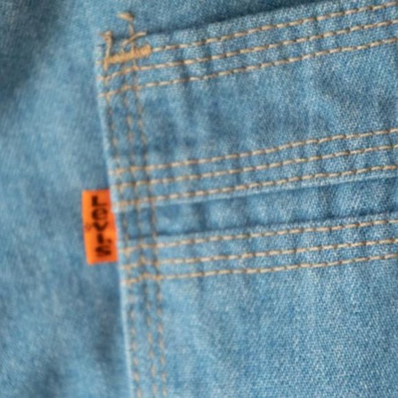 70's Levi's Orange Tab Light Wash High Rise Straight Bootcut Jeans mens 34/34 - Picture 12 of 16